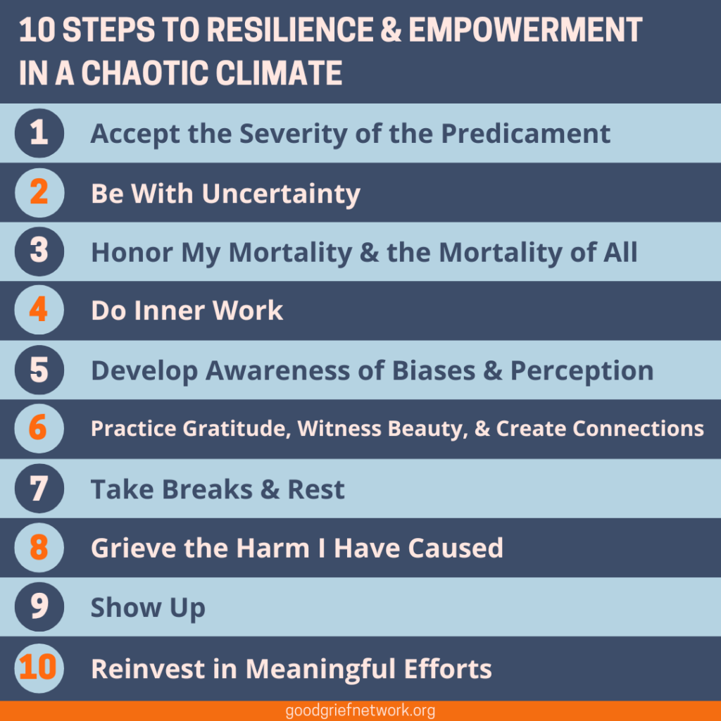 10 STEPS TO RESILIENCE & EMPOWERMENT IN A CHAOTIC CLIMATE